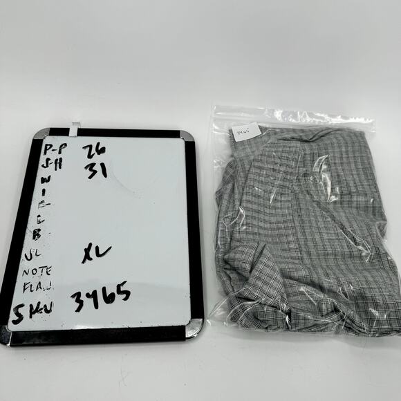 Polo Golf Shirt Mens XL Linen Cotton Clayton Gray Plaid Ralph Lauren - Picture 7 of 7